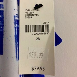 Lane Bryant Blue/White V-neck 3/4 Dress